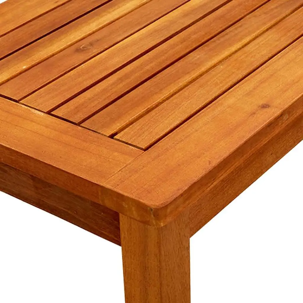 Outdoor Coffee Table 50x35x36 cm Brown Wooden Slatted Design Garden Furniture