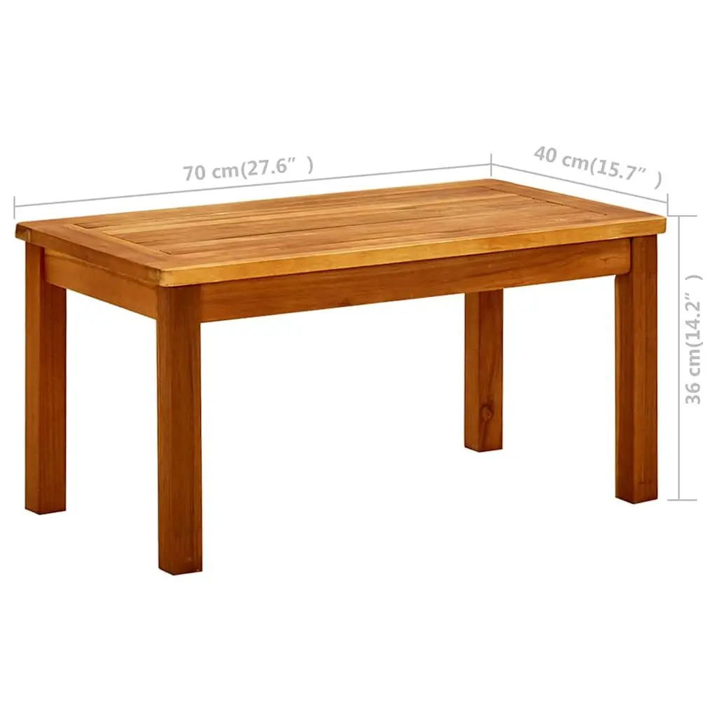 Outdoor Coffee Table for Garden 70x40x36 cm Solid Acacia Wood Slatted Brown