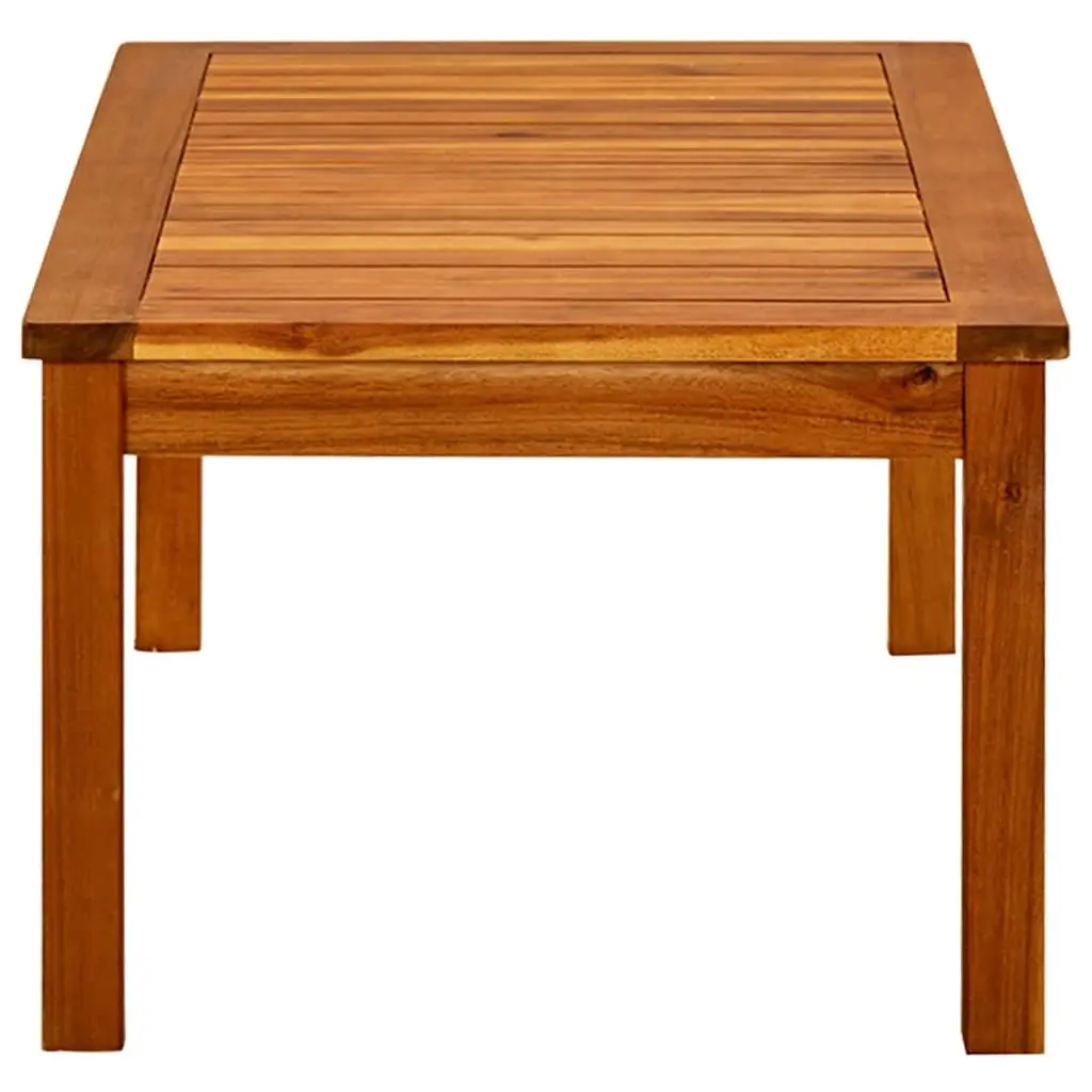 Garden Coffee Table Outdoor Furniture Patio Acacia Wood Slatted Design Brown
