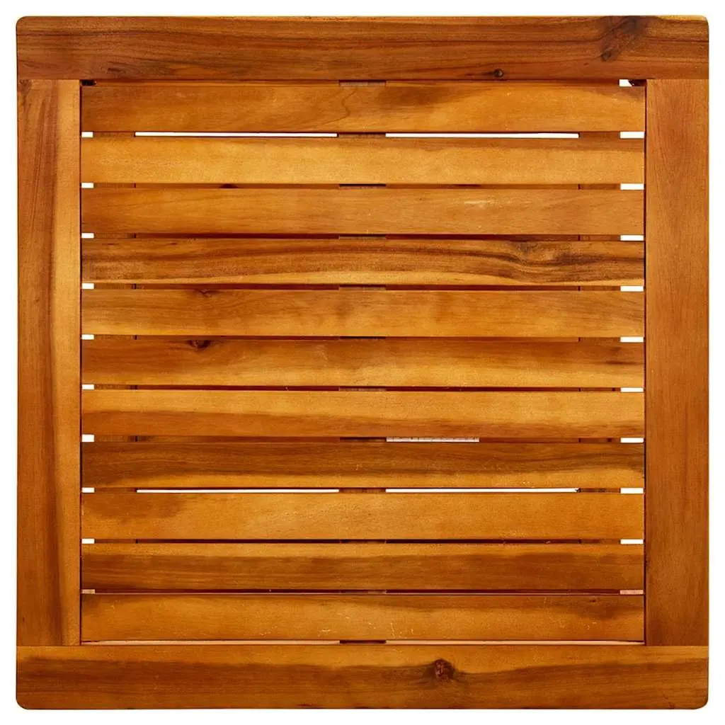 Coffee Table 60x60x45 cm Solid Acacia Wood Brown Slatted Tabletop Storage Shelf