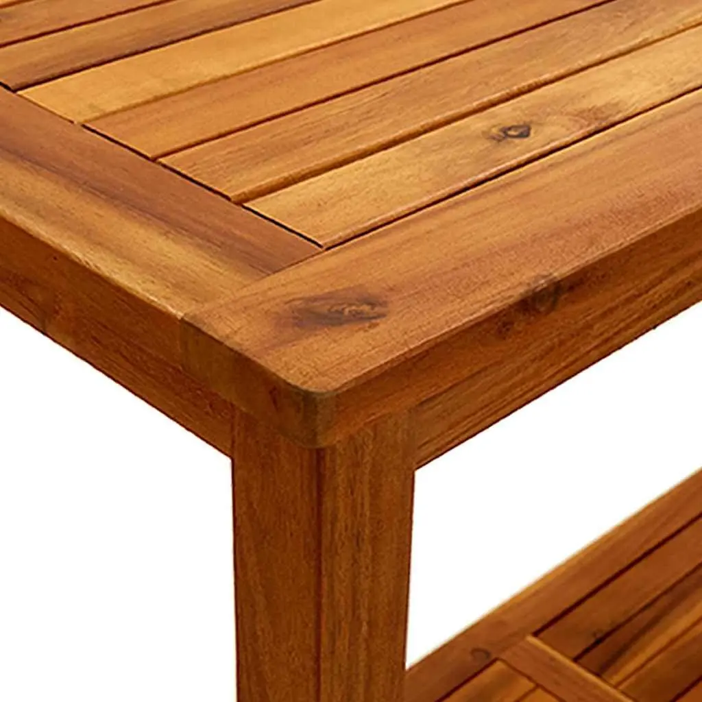Garden Console Table 110x40x75 cm Outdoor Furniture with Bottom Shelf Storage
