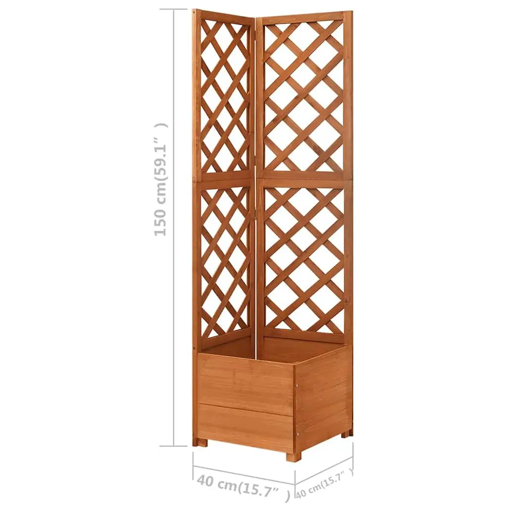 Corner Trellis Planter 40x40x150 cm Fir Wood Garden Flower Box Climbing Plants