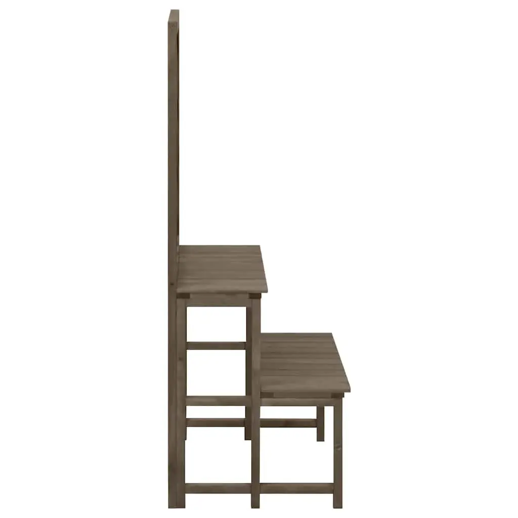 Plant Stand with Trellis Grey Wooden Outdoor Garden Display Ladder Rack Shelves