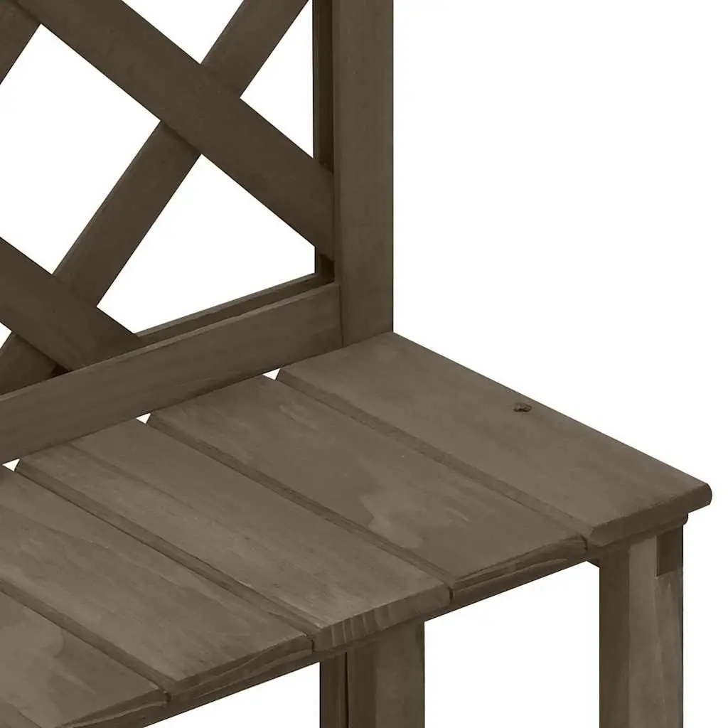 Plant Stand with Trellis Grey Wooden Outdoor Garden Display Ladder Rack Shelves