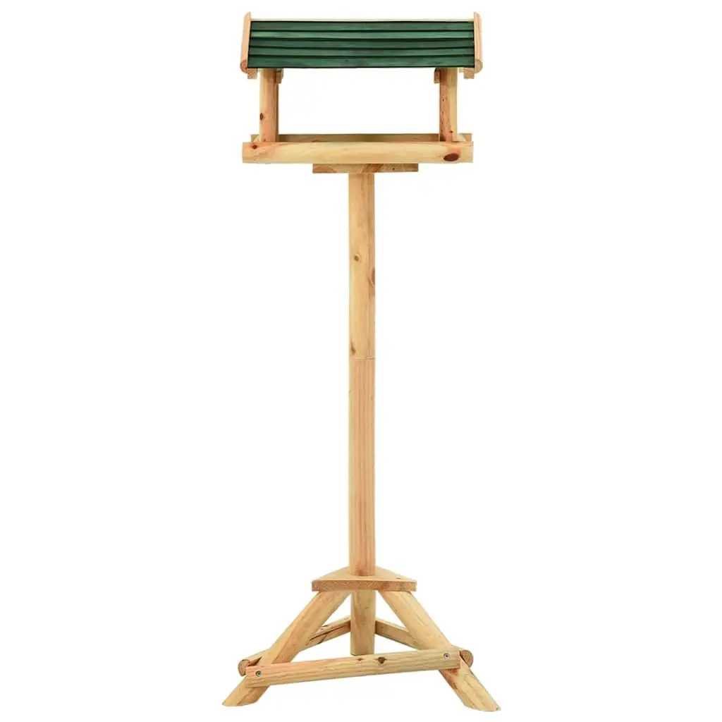 Wooden Bird Feeder Outdoor Garden Stand Solid Fir Wood 37 x 28 x 100 cm