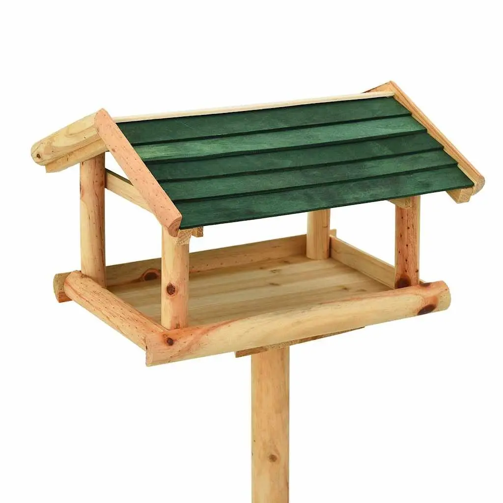 Wooden Bird Feeder Outdoor Garden Stand Solid Fir Wood 37 x 28 x 100 cm