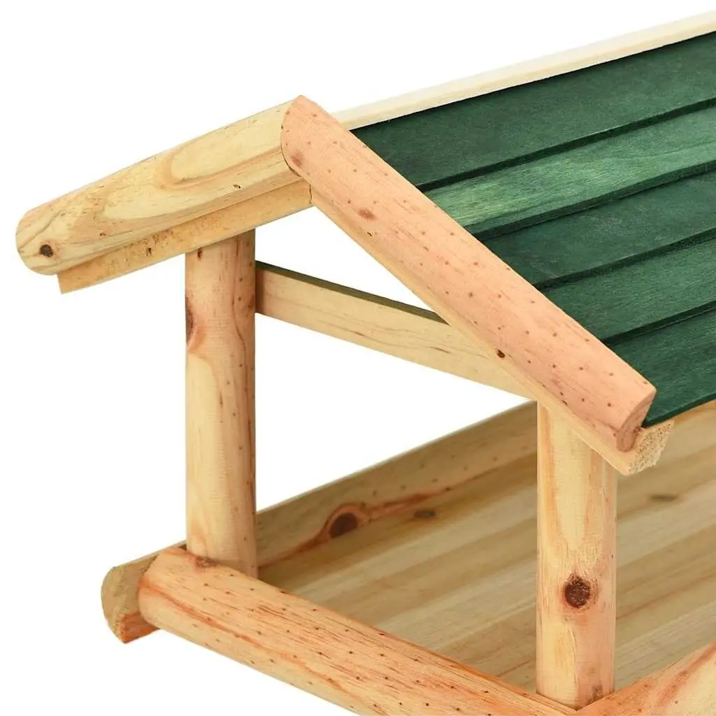 Wooden Bird Feeder Outdoor Garden Stand Solid Fir Wood 37 x 28 x 100 cm