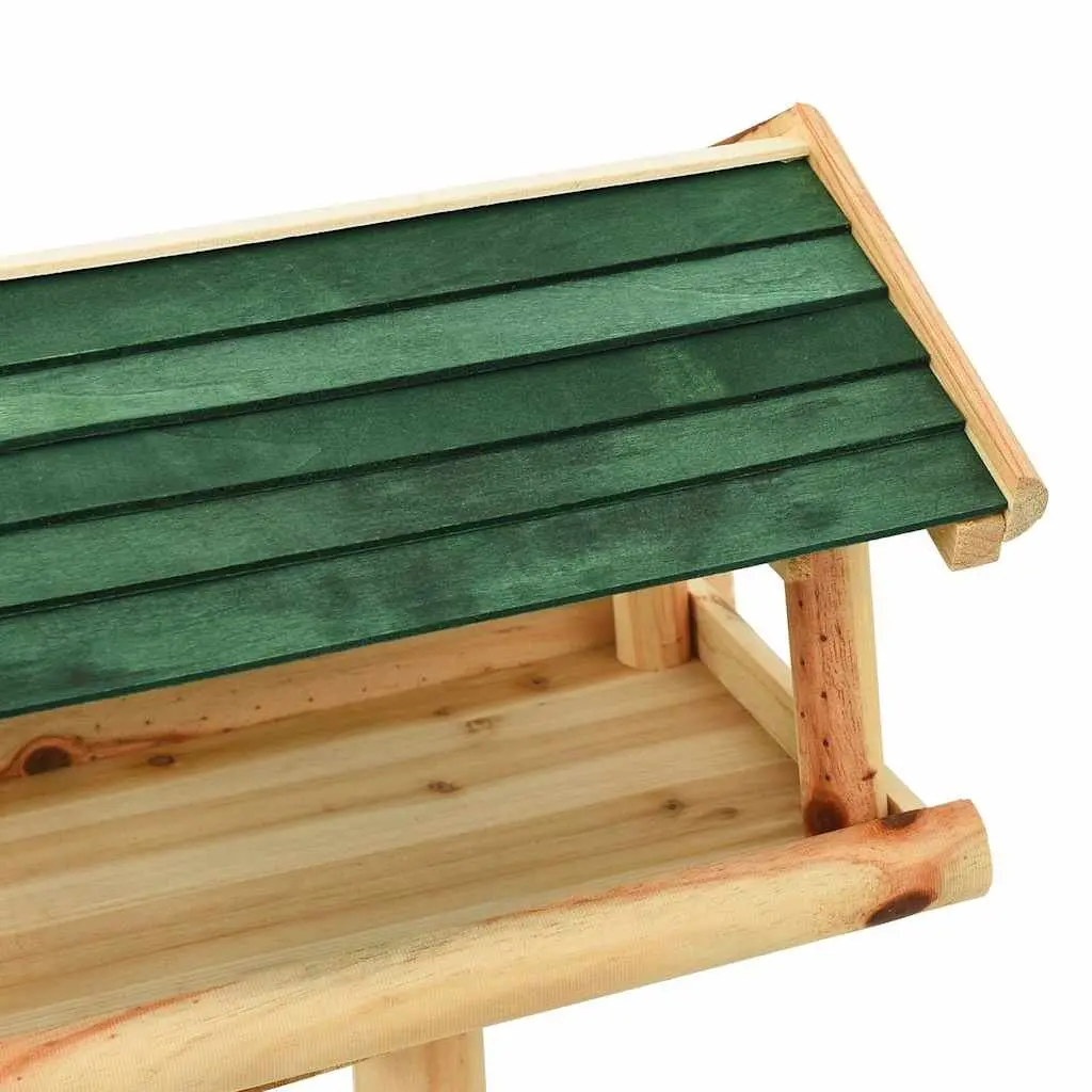 Wooden Bird Feeder Outdoor Garden Stand Solid Fir Wood 37 x 28 x 100 cm
