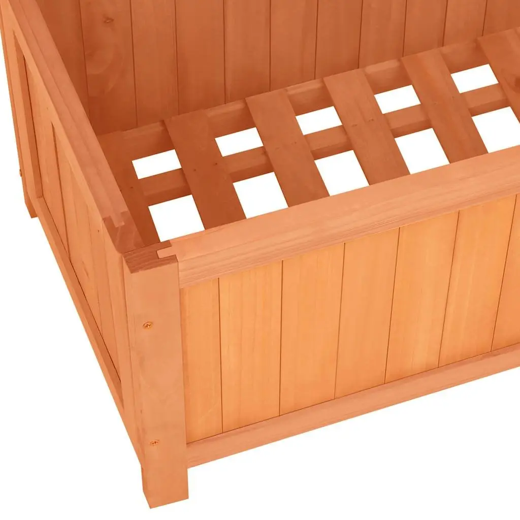 Garden Planter with Trellis Brown Wooden Flower Box Outdoor Climbing Plant