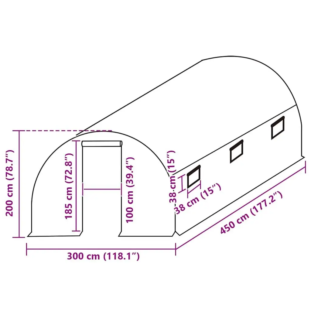 Greenhouse Replacement Cover 3x4.5x2m