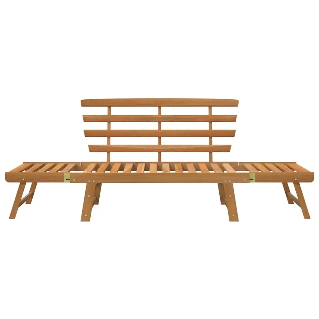 Garden Bench 2-in-1 190cm Convertible Sun Lounger Day Bed Acacia Wood Outdoor