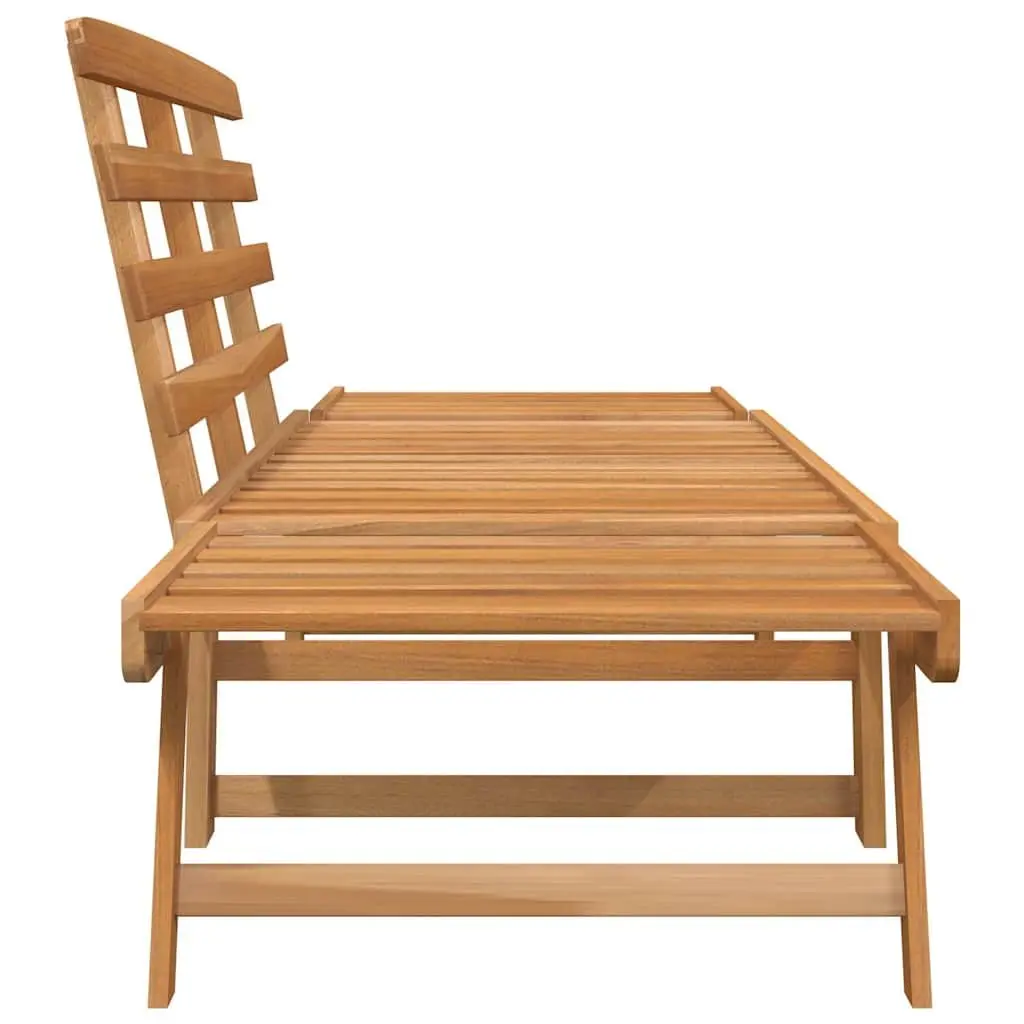 Garden Bench 2-in-1 190cm Convertible Sun Lounger Day Bed Acacia Wood Outdoor