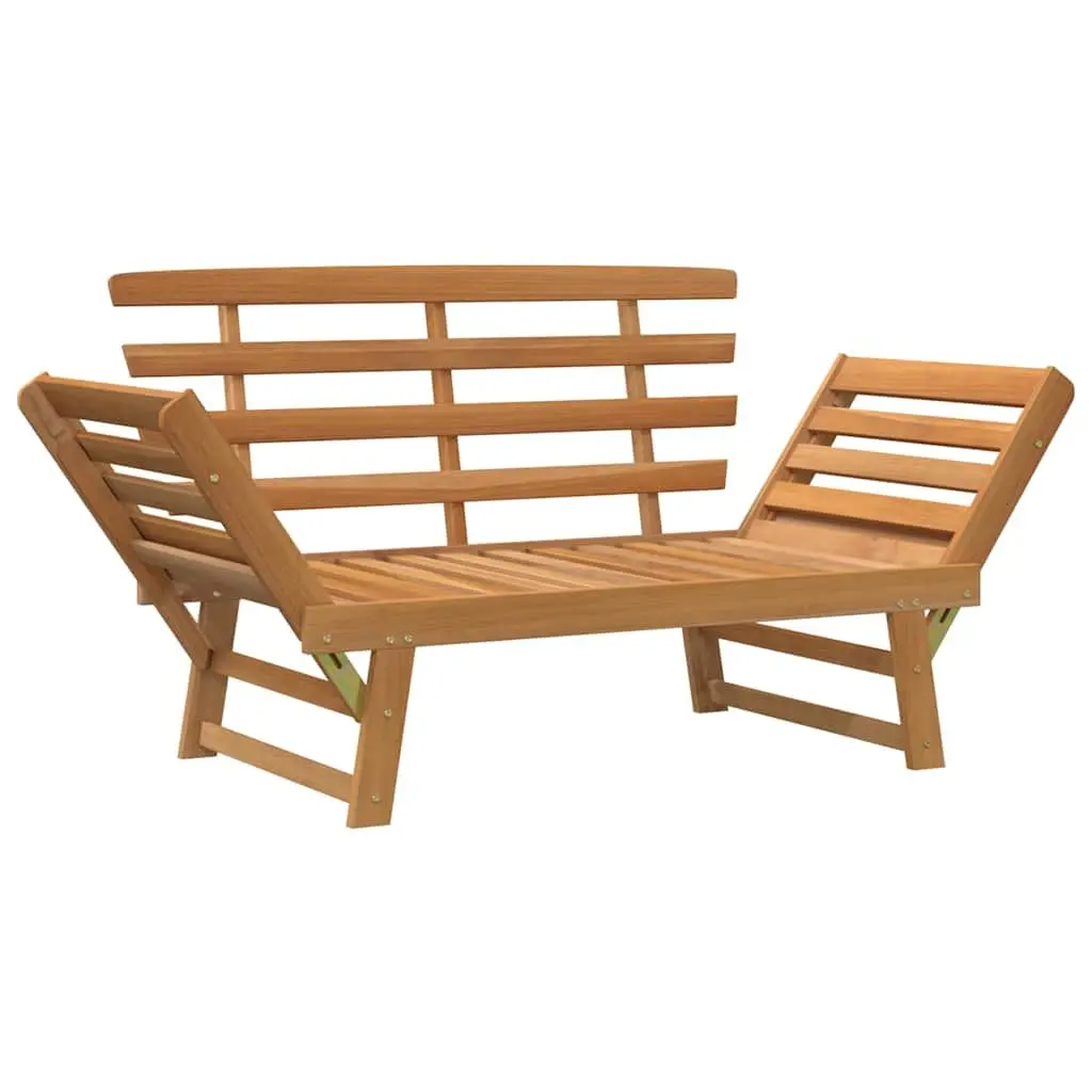 Garden Bench 2-in-1 190cm Convertible Sun Lounger Day Bed Acacia Wood Outdoor