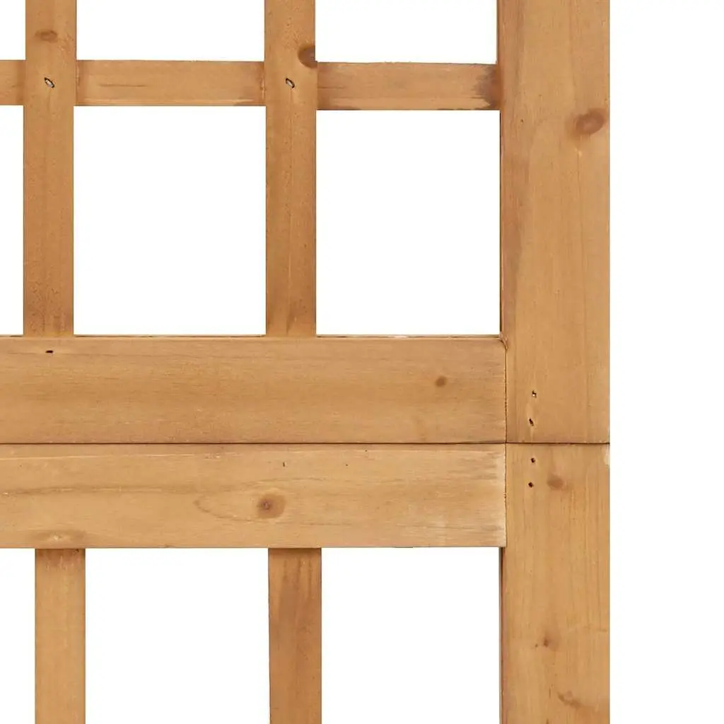 6-Panel Room Divider Trellis Indoor Use Solid Fir Wood Folding Screen Brown 242.5x180cm