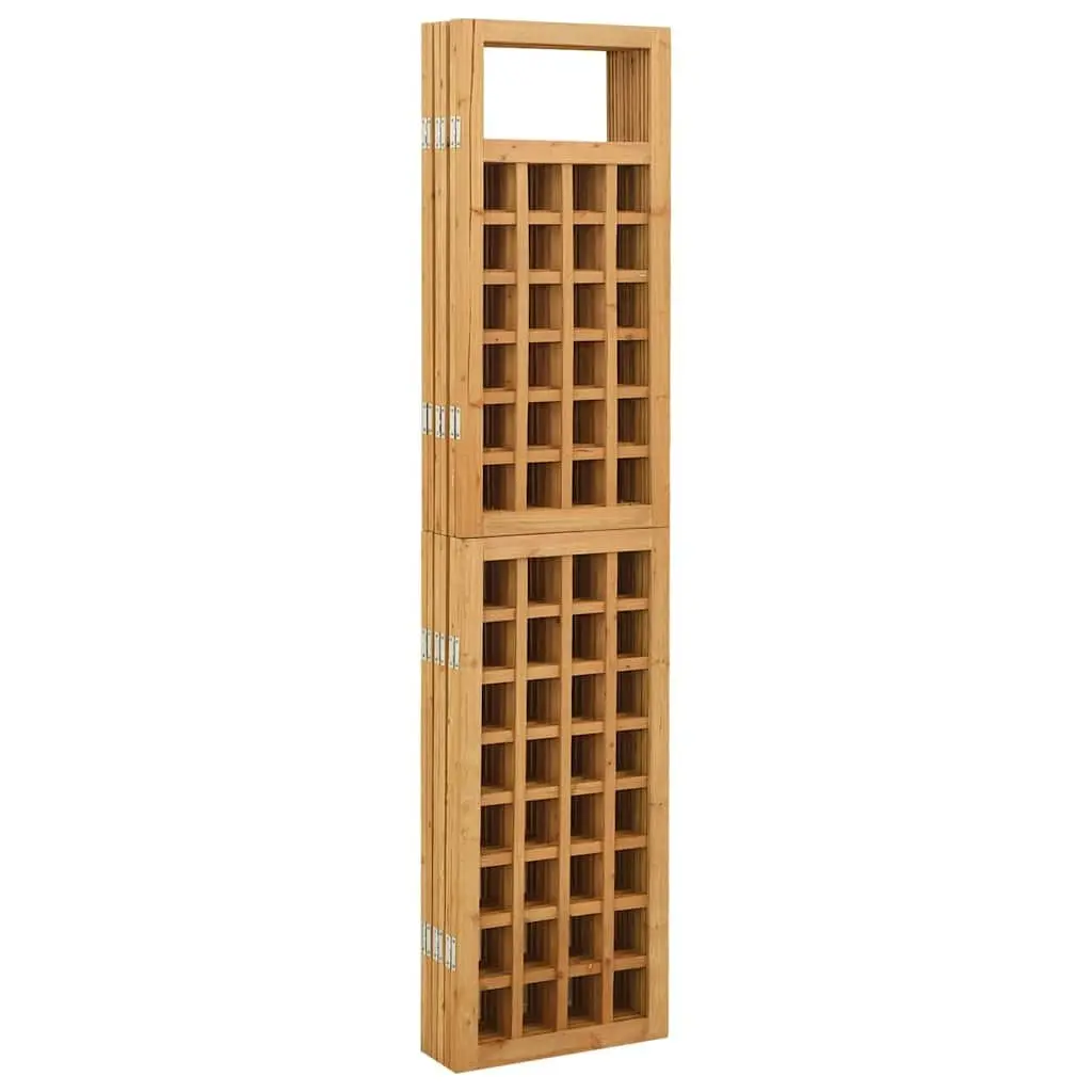 6-Panel Room Divider Trellis Indoor Use Solid Fir Wood Folding Screen Brown 242.5x180cm