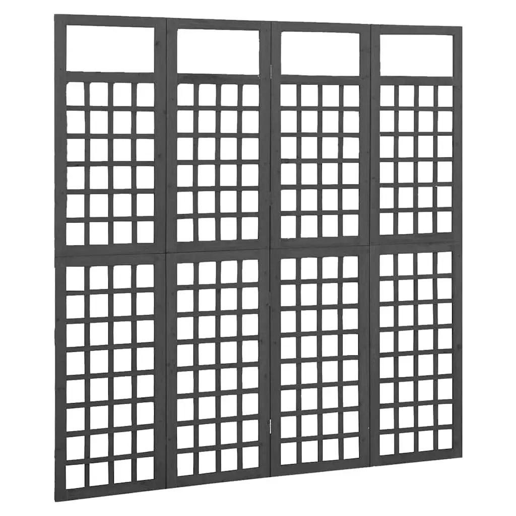 4-Panel Room Divider Screen Indoor Outdoor Solid Fir Wood 161 x 180 cm