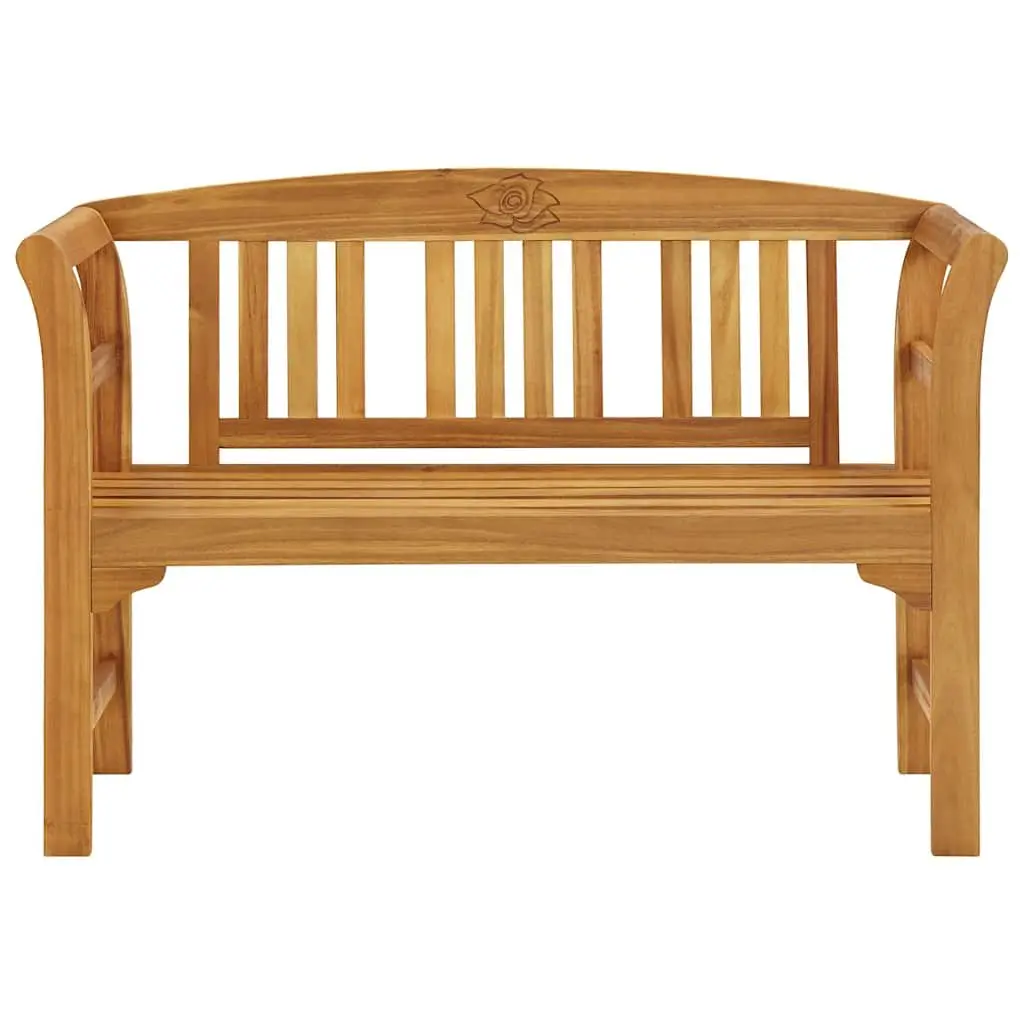 Outdoor Garden Bench 114cm Acacia Wood Seating with Backrest and Armrests Brown