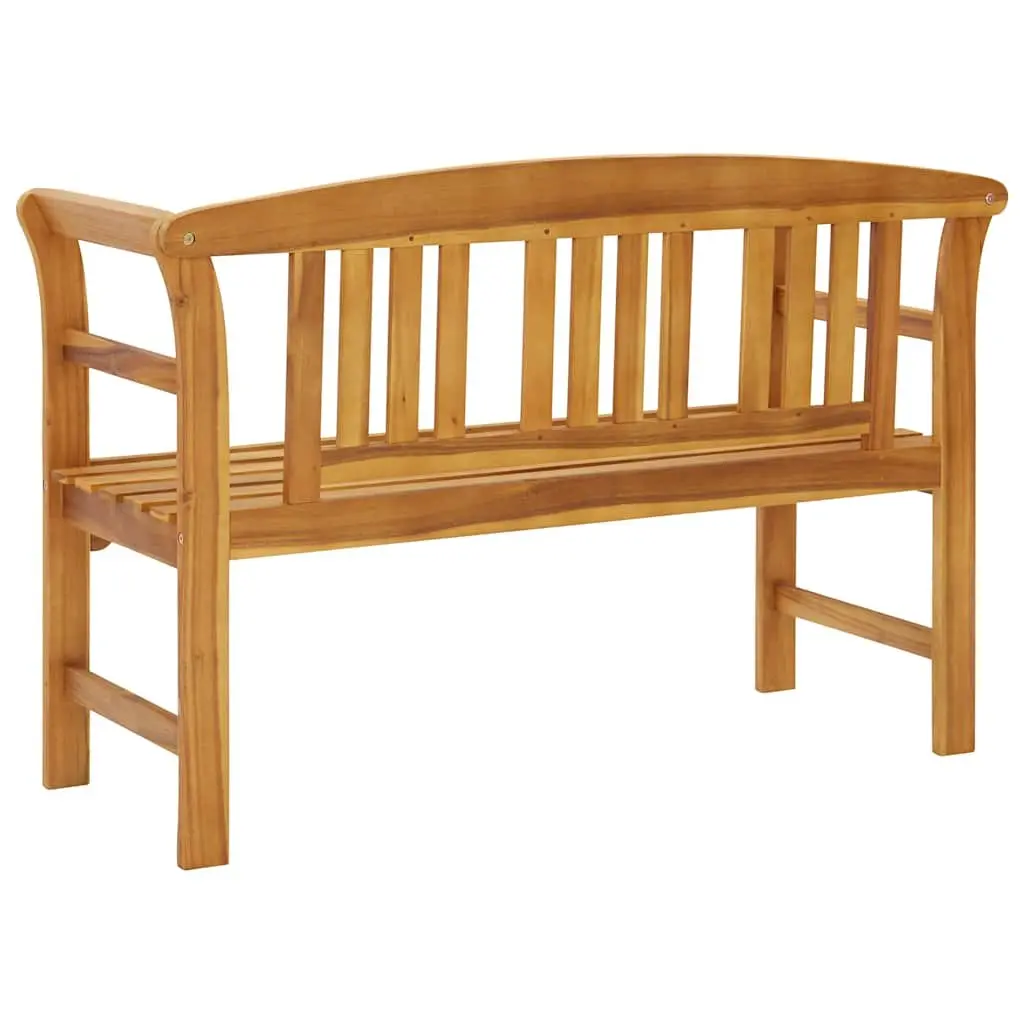 Outdoor Garden Bench 114cm Acacia Wood Seating with Backrest and Armrests Brown