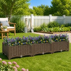Raised Bed Planter Box Specifications 120x40x23cm Brown