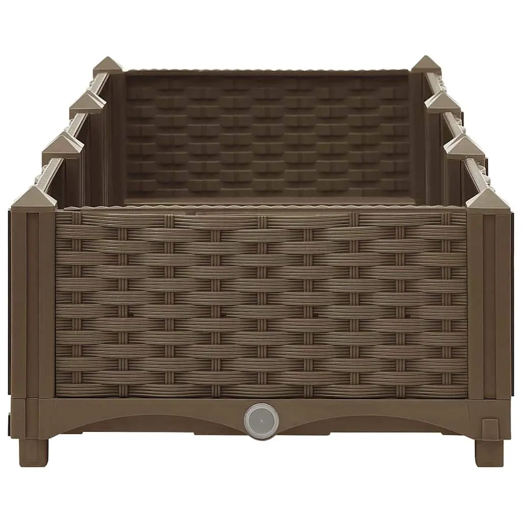 Raised Garden Bed Planter Box 120x40x23cm Brown Polypropylene Outdoor
