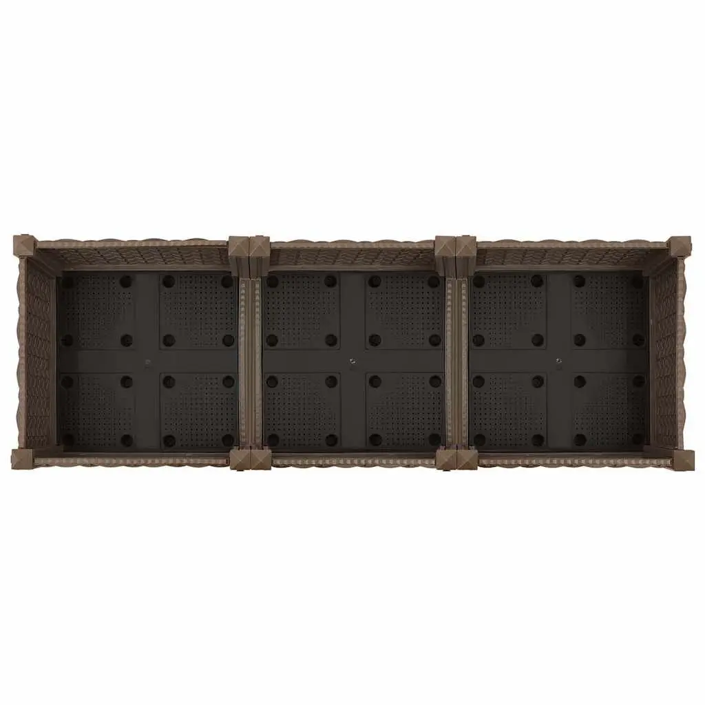 Raised Garden Bed Planter Box 120x40x23cm Brown Polypropylene Outdoor