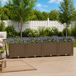 160x40x38cm Raised Garden Bed Planter Box in Brown