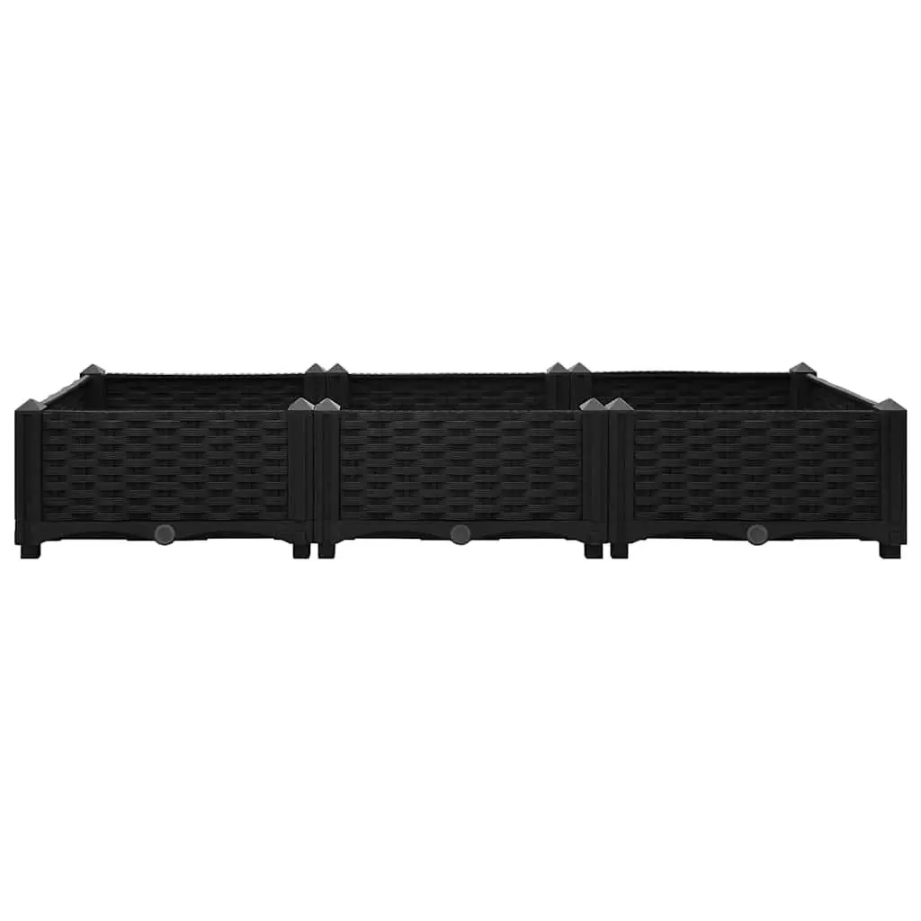Raised Garden Bed Planter Black Polypropylene Flowers Vegetables Outdoor