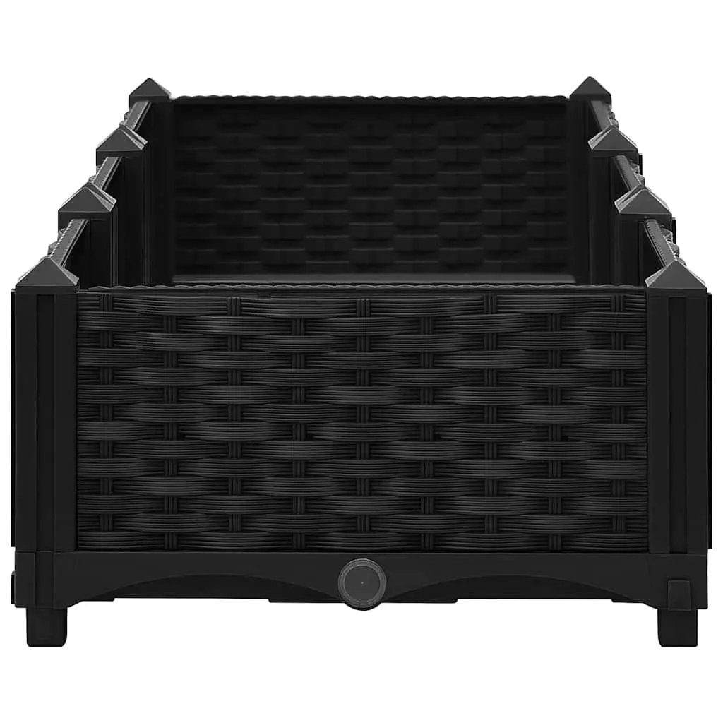 Raised Garden Bed Planter Black Polypropylene Flowers Vegetables Outdoor