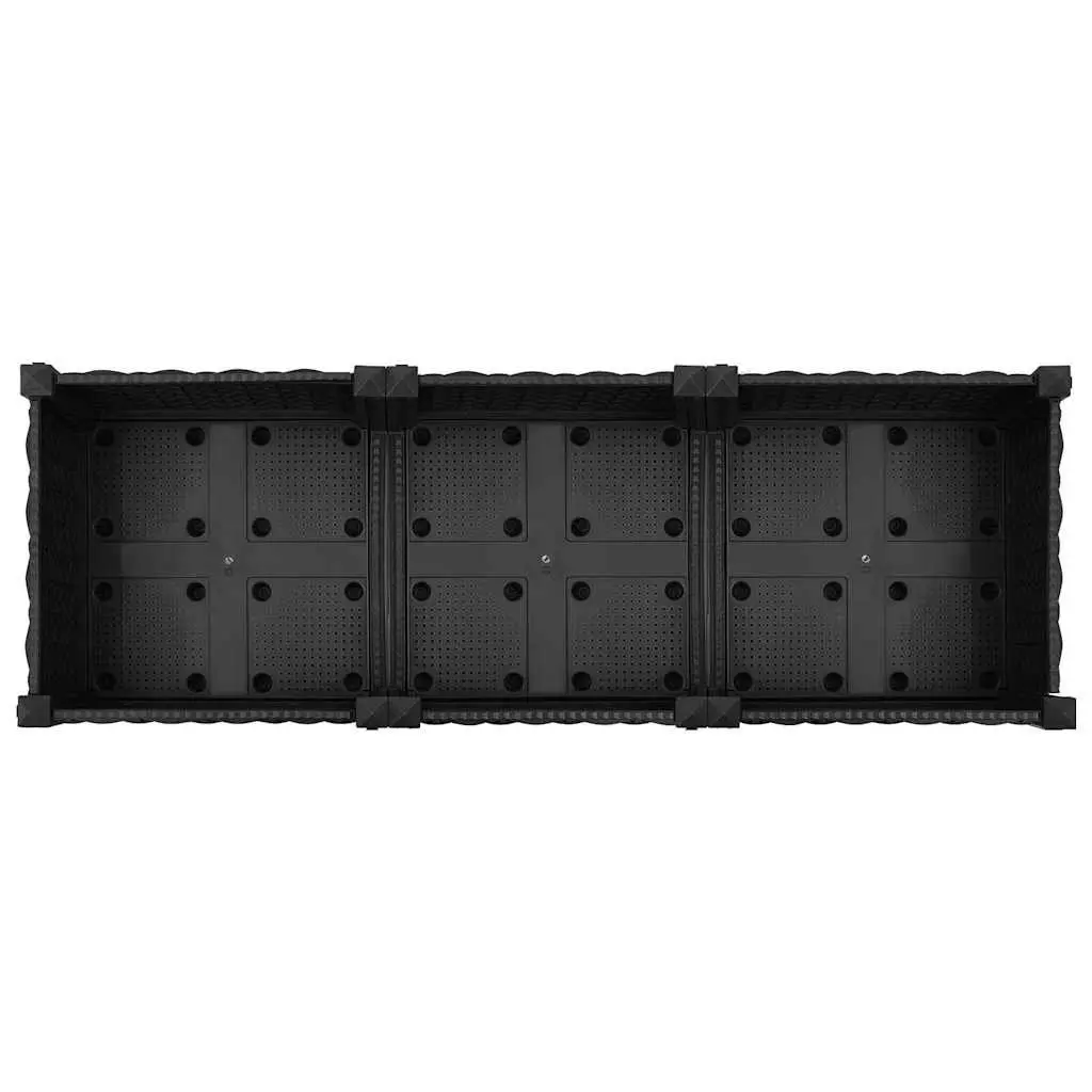 Raised Garden Bed Planter Black Polypropylene Flowers Vegetables Outdoor