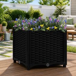Raised Garden Bed Specifications: 40x40x38 cm Black