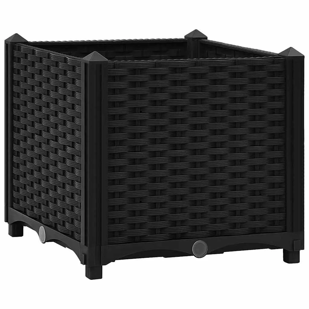 Raised Garden Bed Planter Box 40x40x38 cm Black Outdoor Flowers Vegetables Herbs