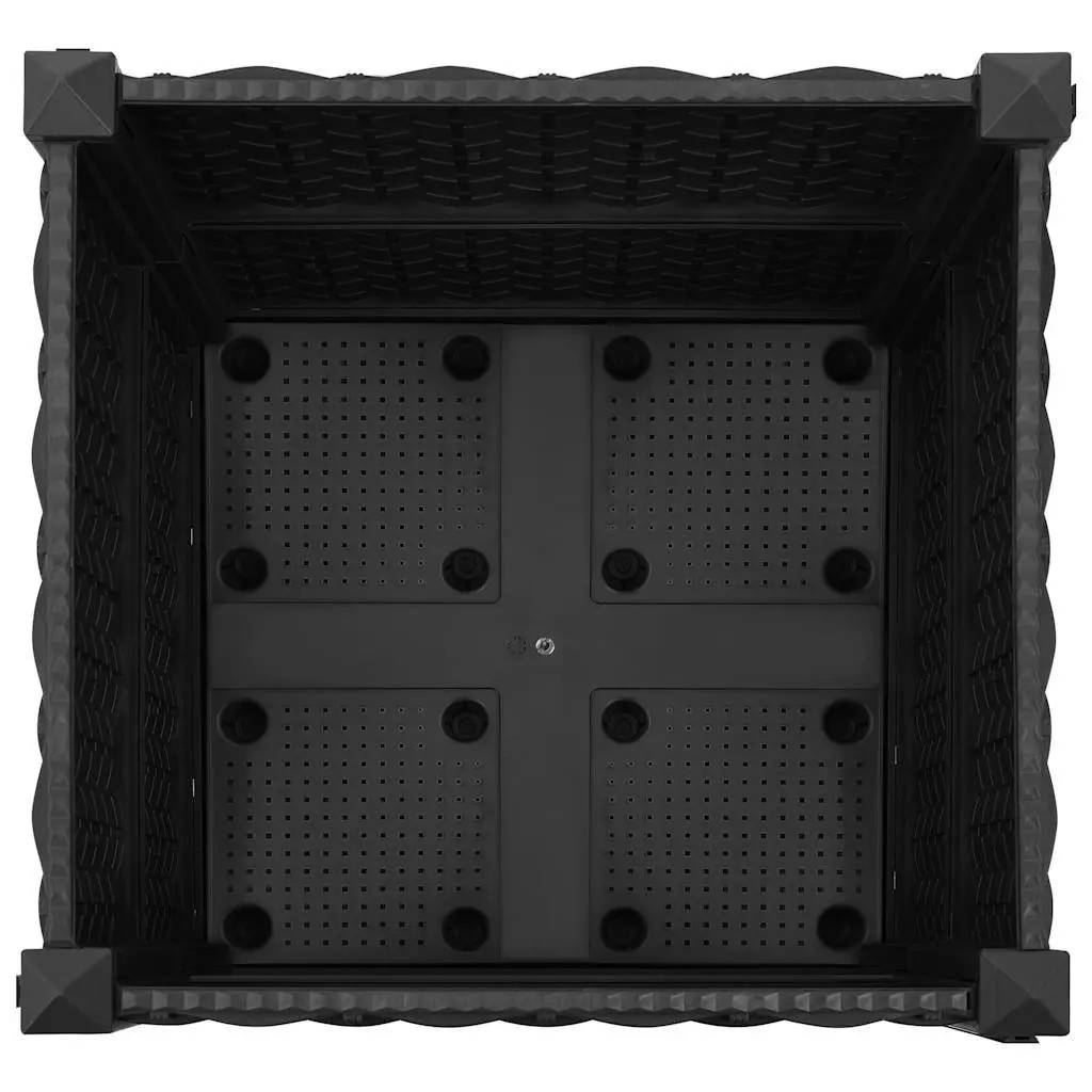 Raised Garden Bed Planter Box 40x40x38 cm Black Outdoor Flowers Vegetables Herbs