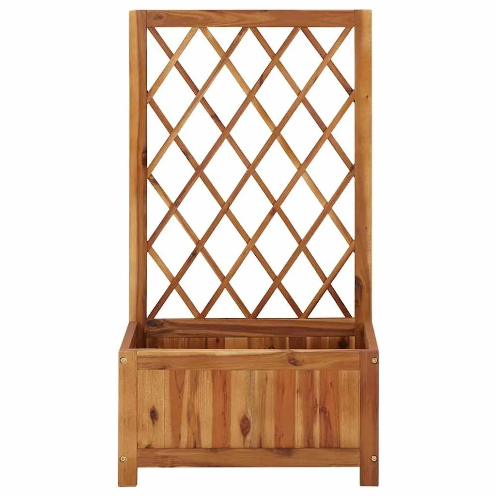 Garden Raised Bed with Trellis Outdoor Planter Box Solid Wood