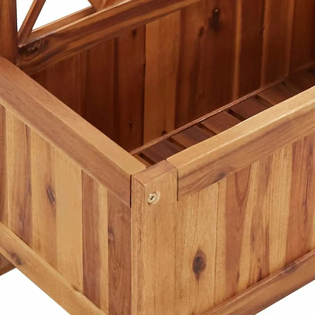 Garden Raised Bed with Trellis Outdoor Planter Box Solid Wood