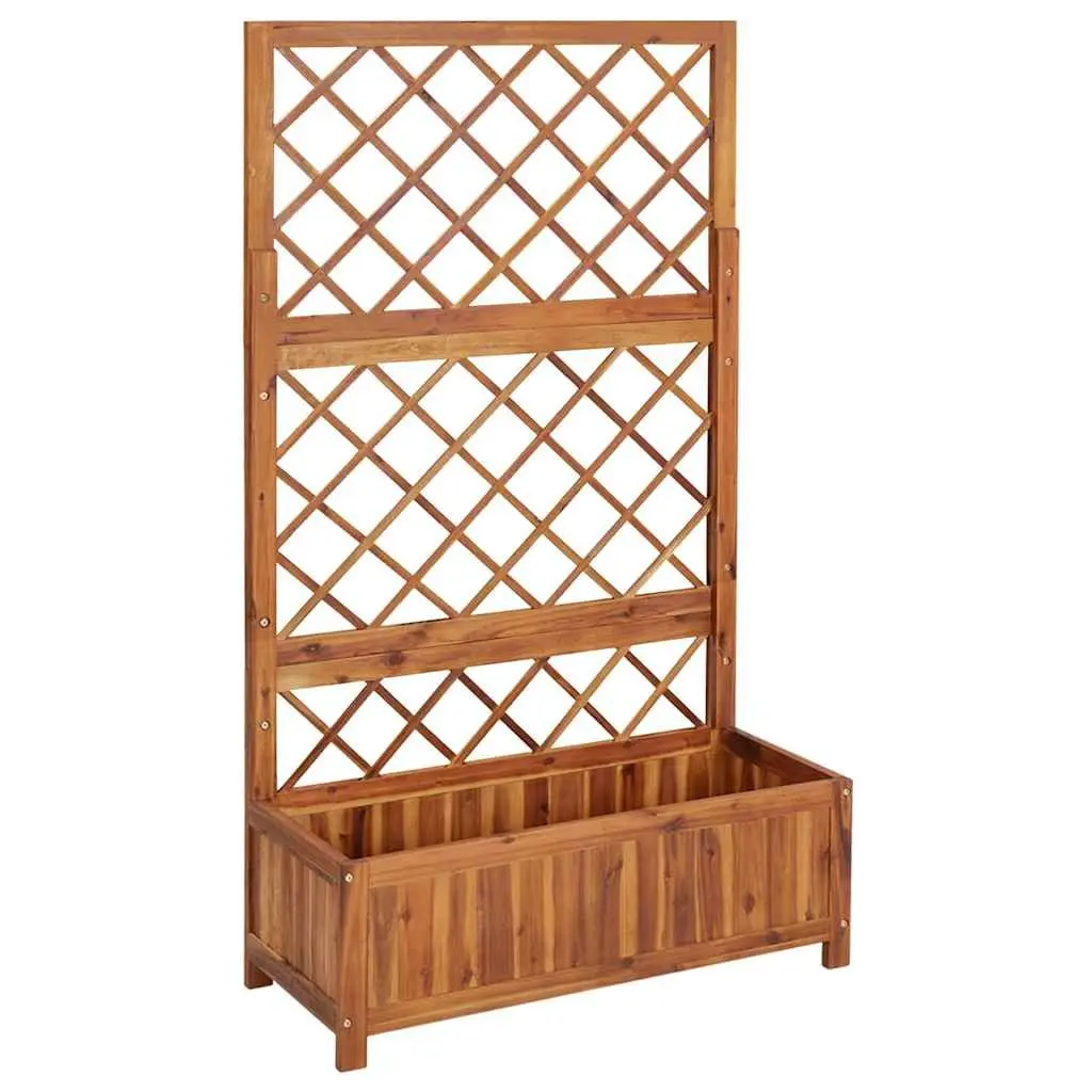 Raised Garden Bed with Trellis Outdoor Patio 85 x 38 x 150 cm