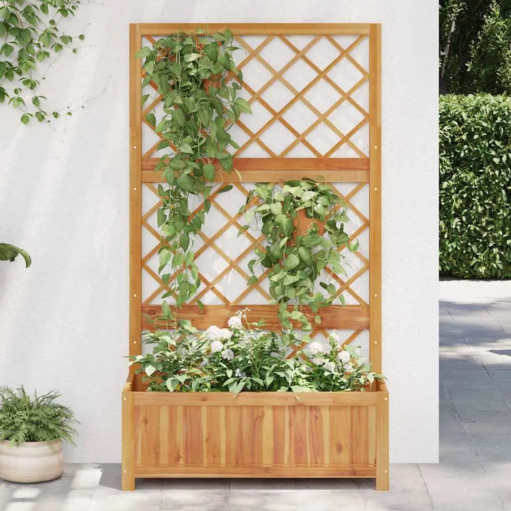 Raised Garden Bed with Trellis Outdoor Patio 85 x 38 x 150 cm