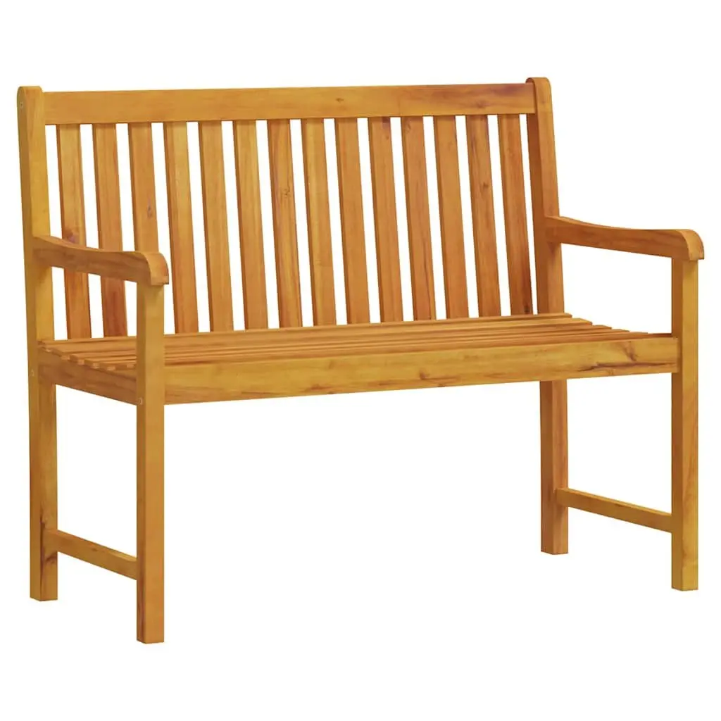 Outdoor Garden Bench 110cm Solid Acacia Wood Brown Backrest Armrest Seating