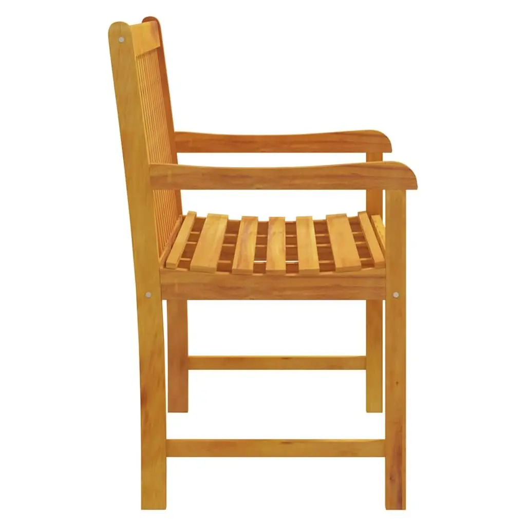 Outdoor Garden Bench 110cm Solid Acacia Wood Brown Backrest Armrest Seating