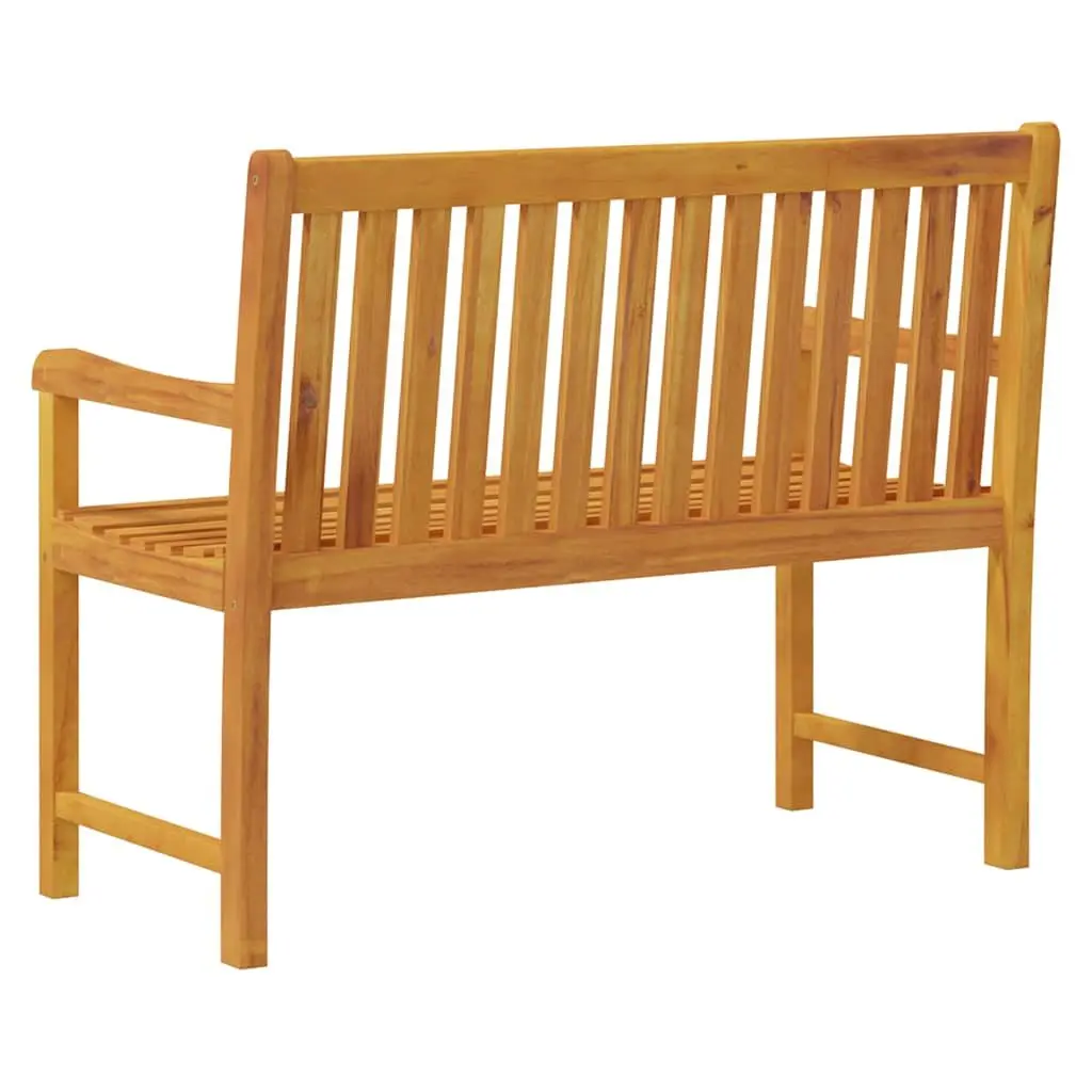Outdoor Garden Bench 110cm Solid Acacia Wood Brown Backrest Armrest Seating