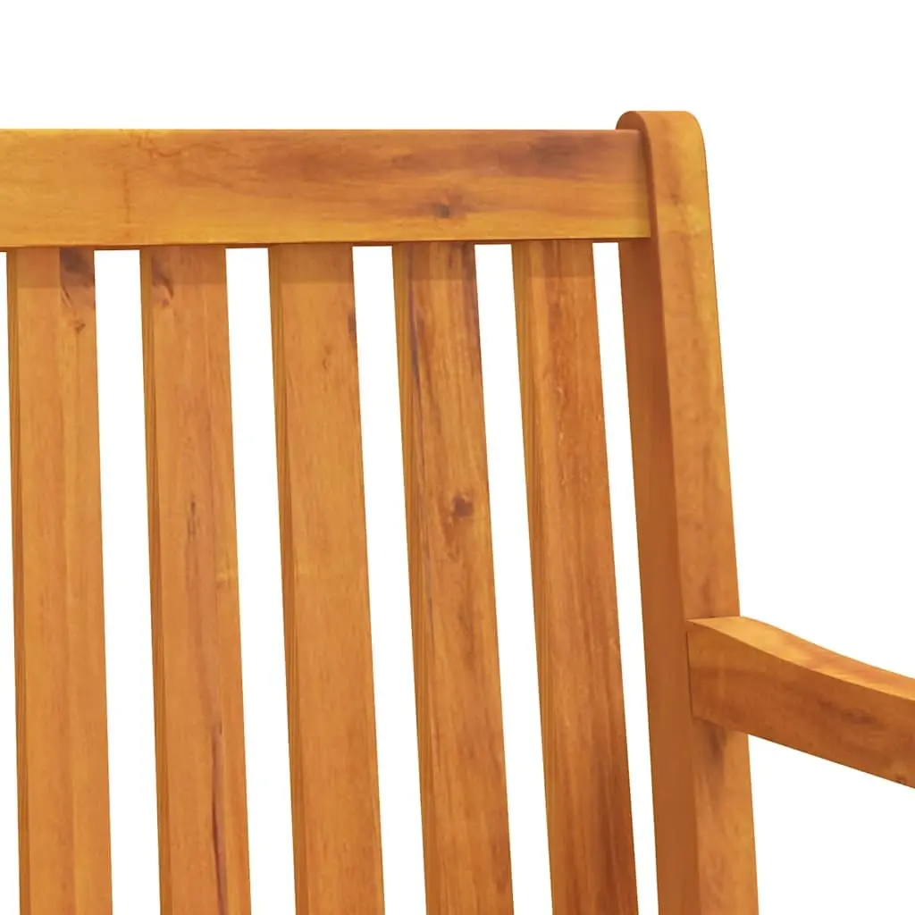 Outdoor Garden Bench 110cm Solid Acacia Wood Brown Backrest Armrest Seating