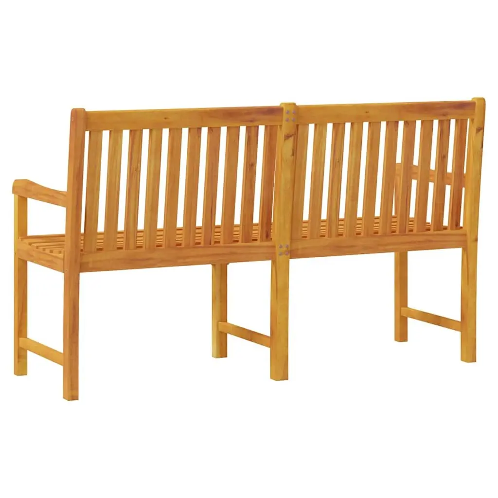 Outdoor Garden Bench 150 cm Solid Acacia Wood Brown Seating with Backrest