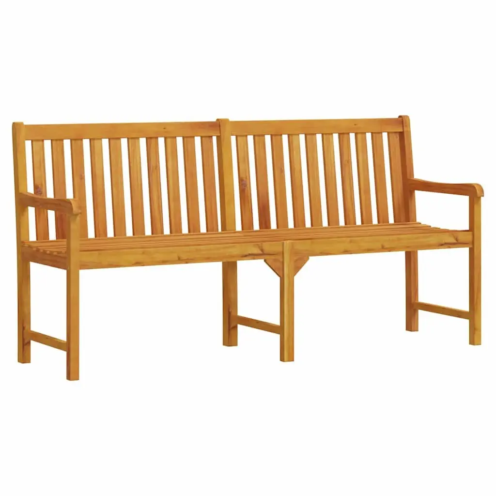 Outdoor Garden Bench 180cm Solid Acacia Wood Backrest Armrests Brown Seating
