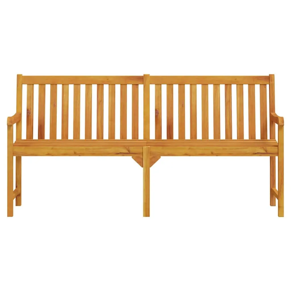 Outdoor Garden Bench 180cm Solid Acacia Wood Backrest Armrests Brown Seating
