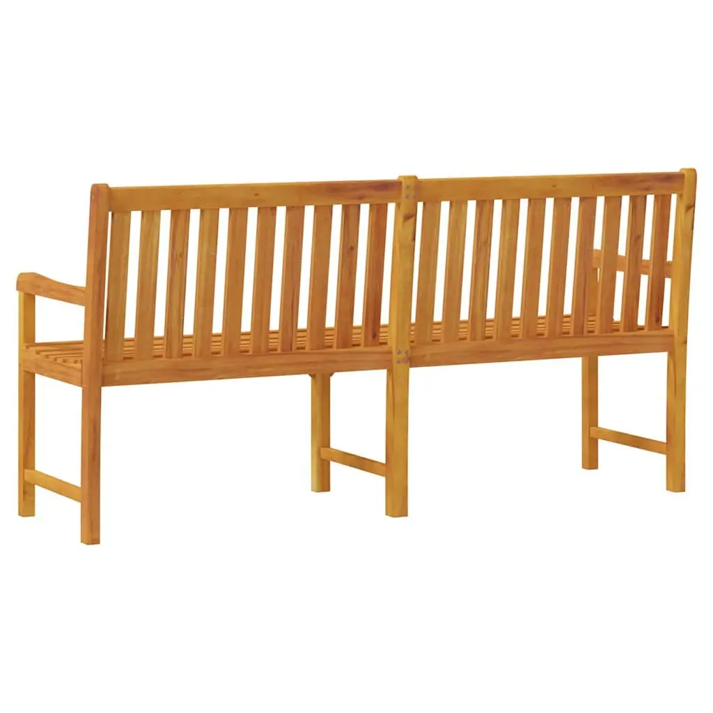 Outdoor Garden Bench 180cm Solid Acacia Wood Backrest Armrests Brown Seating