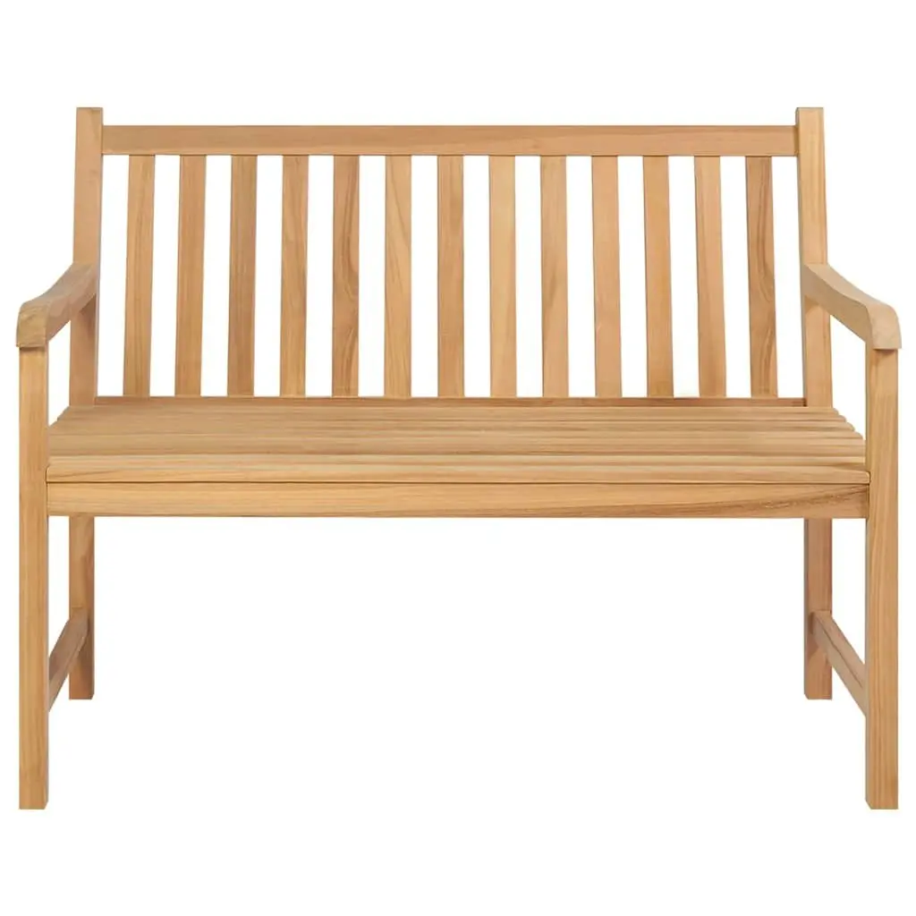 Teak Wood Garden Bench Outdoor Seating 114cm Brown
