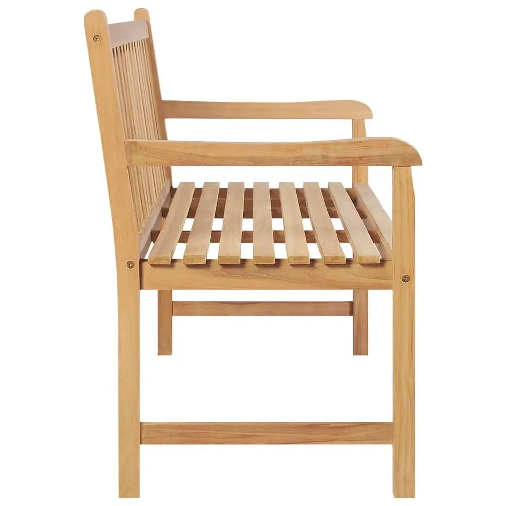 Teak Wood Garden Bench Outdoor Seating 114cm Brown