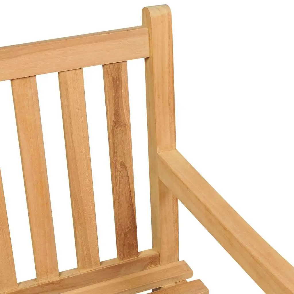 Teak Wood Garden Bench Outdoor Seating 114cm Brown