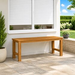 114cm Solid Teak Garden Bench for 3 People