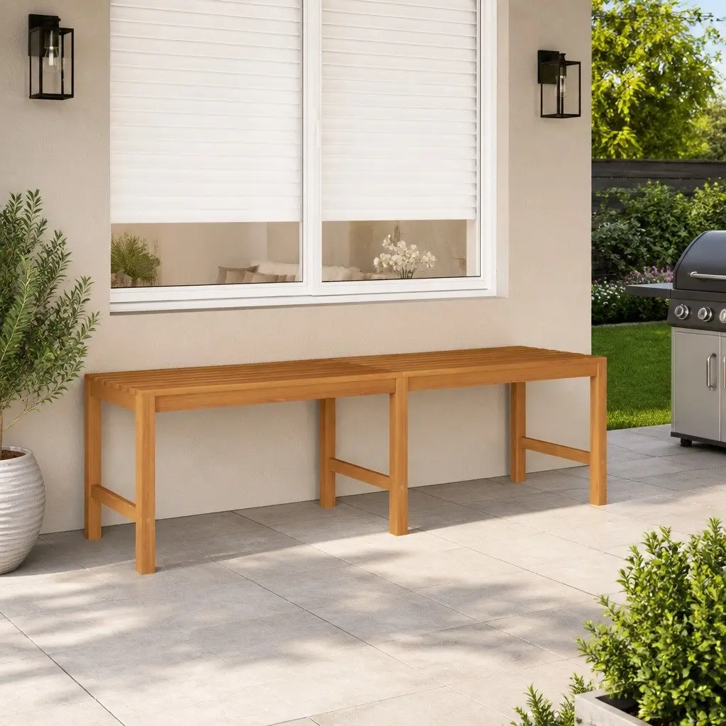 Teak Wood Outdoor Garden Bench 150cm Patio Seating Furniture