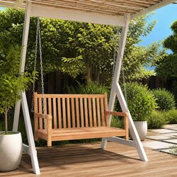 Teak Wood Swing Bench - 114 x 60 x 64 cm Dimensions